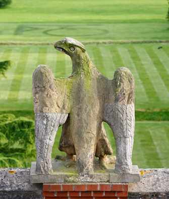 Stone eagle on south roof of Middlethorpe Hall Stone eagle on south roof of Middlethorpe Hall