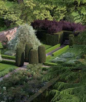 Aerial view of rose gardena at Middlethorpe Hall Aerial view of rose gardena at Middlethorpe Hall
