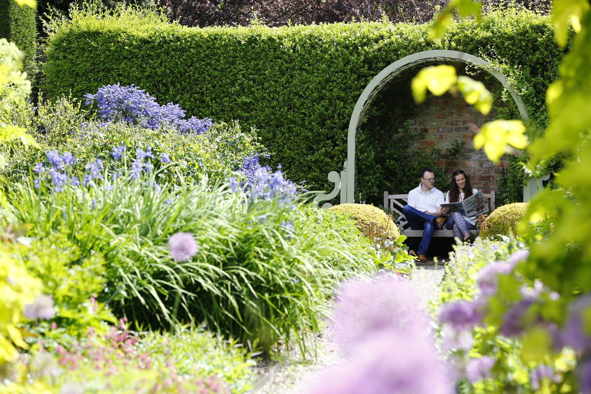 Herbaceous garden in summer at Middlethorpe Hall