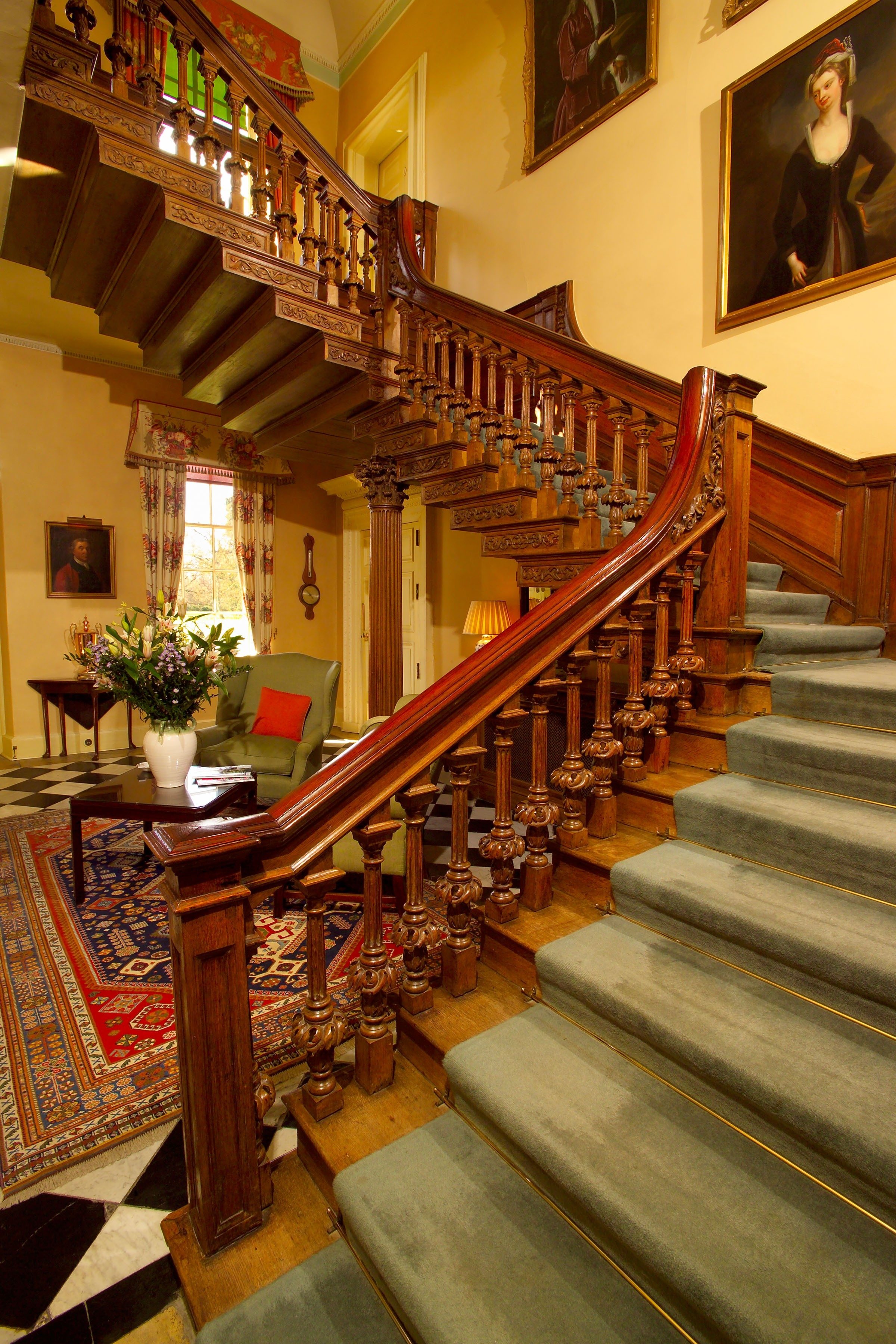 Main staircase at Middlethorpe Hall
