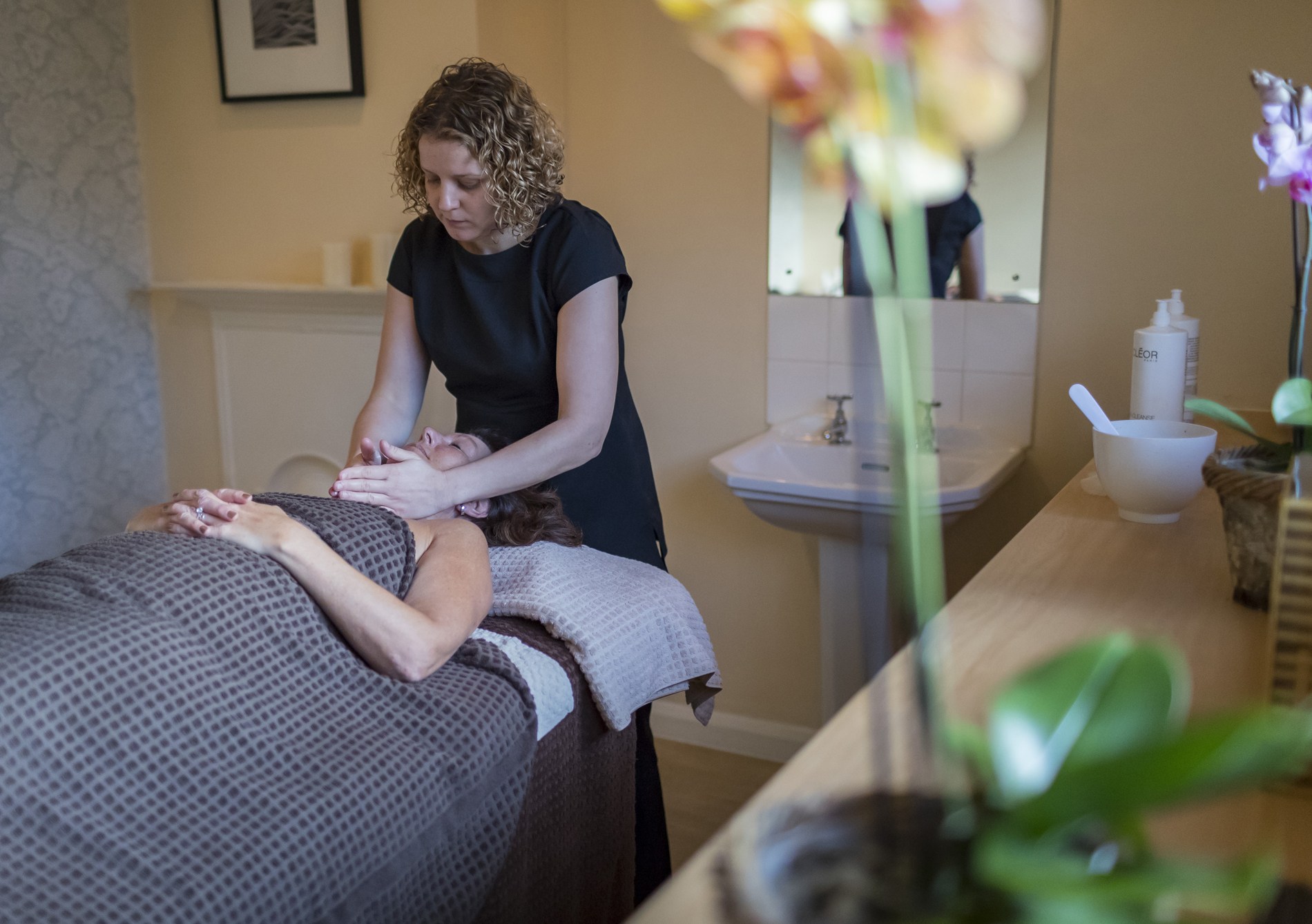 Guest receiving spa treatment at Middlethorpe Spa