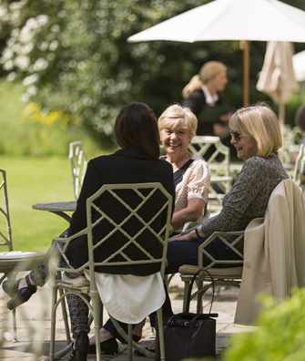 Ladies relaxing on the sun terrace at Middlethorpe Hall Ladies relaxing on the sun terrace at Middlethorpe Hall