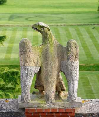 Stone eagle on south roof of Middlethorpe Hall