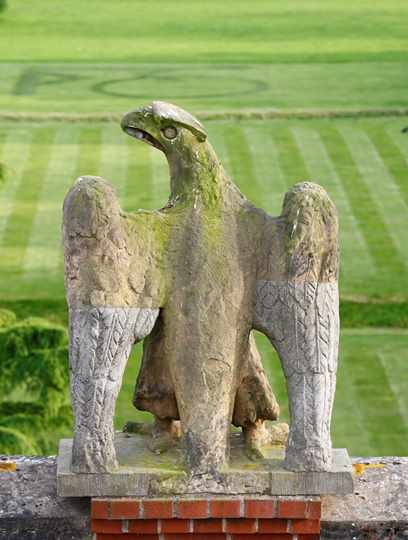 Stone eagle on south roof of Middlethorpe Hall Stone eagle on south roof of Middlethorpe Hall