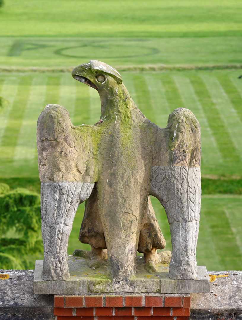 Stone eagle on south roof of Middlethorpe Hall Stone eagle on south roof of Middlethorpe Hall