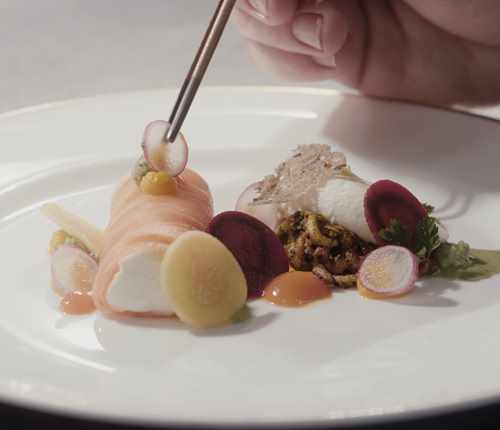 Middlethorpe Hall - finishing touch to food dish Middlethorpe Hall - finishing touch to food dish