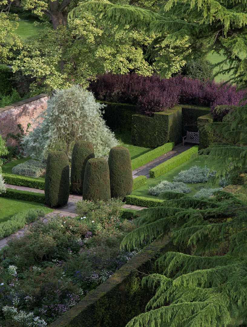 Aerial view of rose gardena at Middlethorpe Hall Aerial view of rose gardena at Middlethorpe Hall