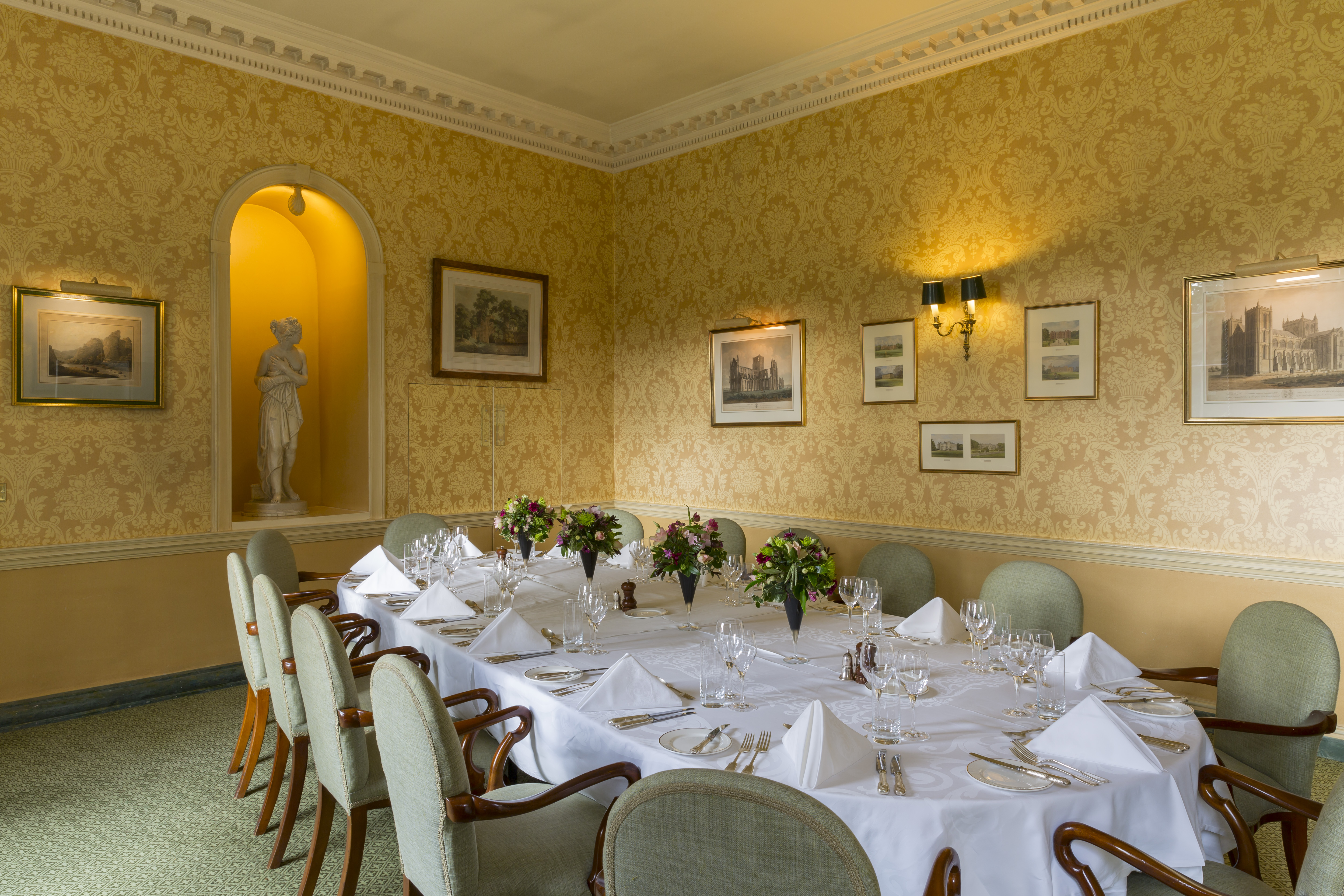 Private dining in the Pineapple Room at Middlethorpe Hall